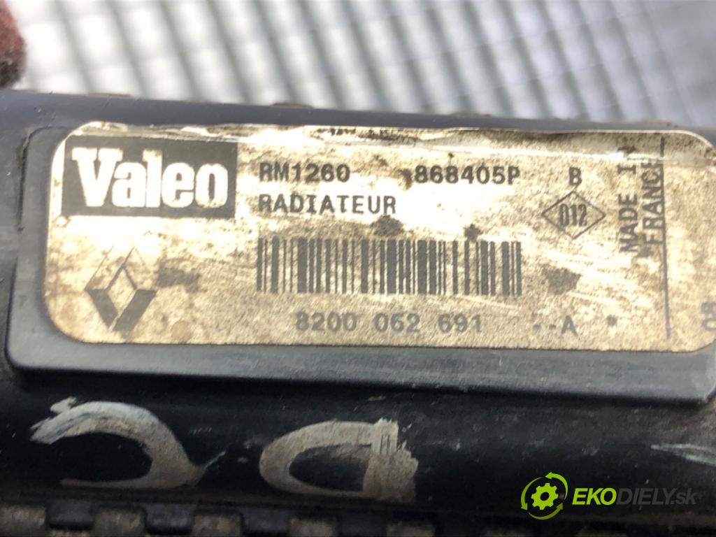 RENAULT SCÉNIC I nadwozie wielkoprzestrzenne (MPV) (JA0/1_, FA0_) 1999 - 2010    1.9 dCi (JA05, JA1F) 75 kW [102 KM] olej napędowy   Chladič vody 8200062691A (Chladiče vody)