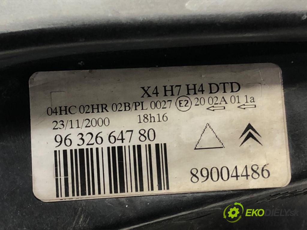 CITROEN C5 I (DC_) 2001 - 2005    2.0 HDi (DCRHZB, DCRHZE) 80 kW [109 KM] olej napęd  Svetlomet pravy predný 9632664780