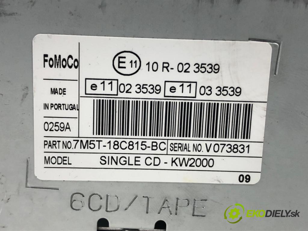 FORD FOCUS II Turnier (DA_, FFS, DS) 2004 - 2012    1.6 74 kW [100 KM] benzyna 2004 - 2011  RADIO 7M5T-18C815-BC (Audio zariadenia)