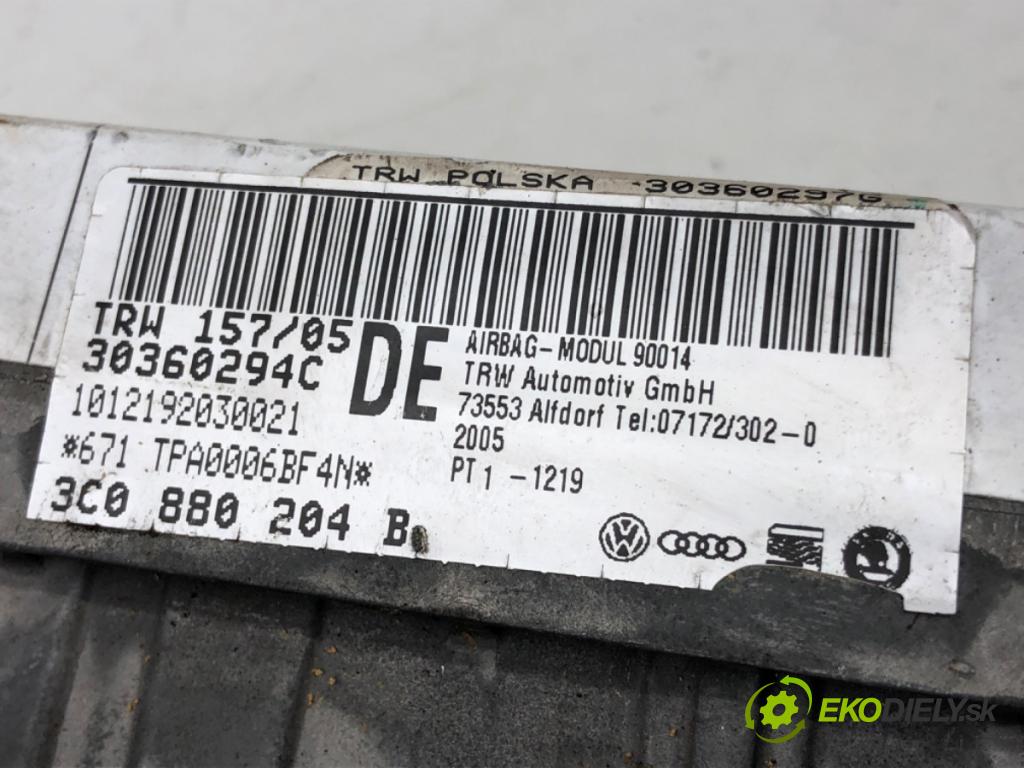 VW PASSAT B6 Variant (3C5) 2005 - 2011    1.9 TDI 77 kW [105 KM] olej napędowy 2005 - 2010  AirBag spolujazdca 3C0880204B (Airbagy)