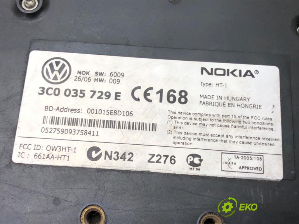 VW PASSAT B6 Variant (3C5) 2005 - 2011    1.9 TDI 77 kW [105 KM] olej napędowy 2005 - 2010  Modul BLUETOOTH 3C0035729E (Ostatné)