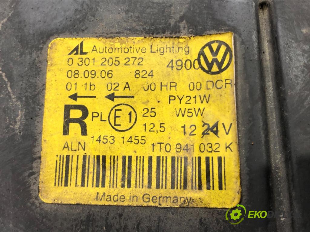 VW TOURAN (1T1, 1T2) 2003 - 2010    2.0 TDI 103 kW [140 KM] olej napędowy 2005 - 2010  Svetlomet pravy predný XENON 1T0941032K