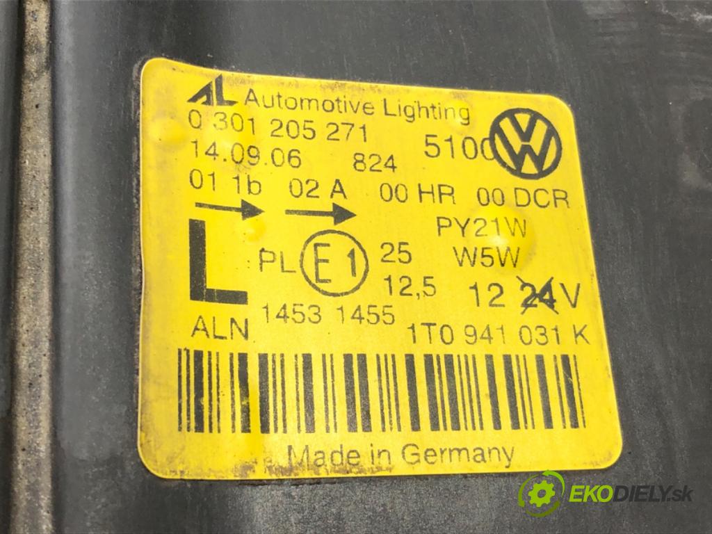 VW TOURAN (1T1, 1T2) 2003 - 2010    2.0 TDI 103 kW [140 KM] olej napędowy 2005 - 2010  Svetlomet ľavy predný XENON 1T0941031K