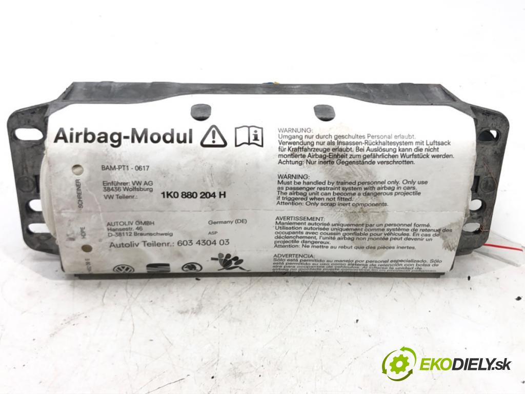 VW GOLF PLUS V (5M1, 521) 2004 - 2013    1.6 FSI 85 kW [115 KM] benzyna 2004 - 2008  AirBag spolujazdca 1K0880204H (Airbagy)