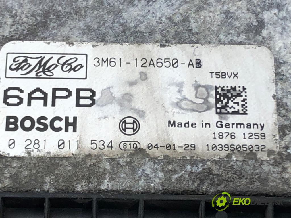 MAZDA 3 (BK) 2003 - 2009    1.6 DI Turbo 80 kW [109 KM] olej napędowy 2004 - 2  riadiaca jednotka Motor 0281011534 3M61-12A650-AB (Riadiace jednotky)