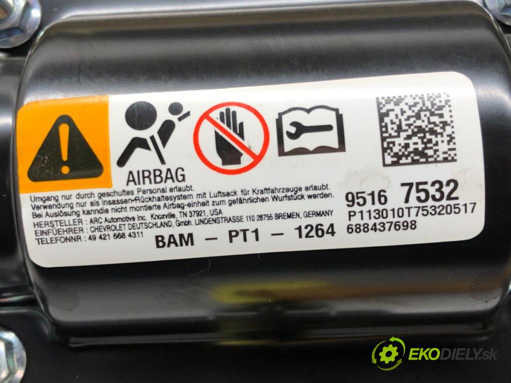 CHEVROLET AVEO sedan (T300) 2011 - 2022    1.2 51 kW [69 KM] benzyna 2011 - 2022  AirBag spolujazdca Kryt 95167532