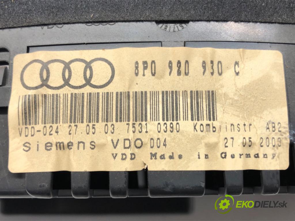 AUDI A3 (8P1) 2003 - 2013    2.0 TDI 16V 103 kW [140 KM] olej napędowy 2003 - 2  Prístrojovka 8P0920930C (Prístrojové dosky, displeje)