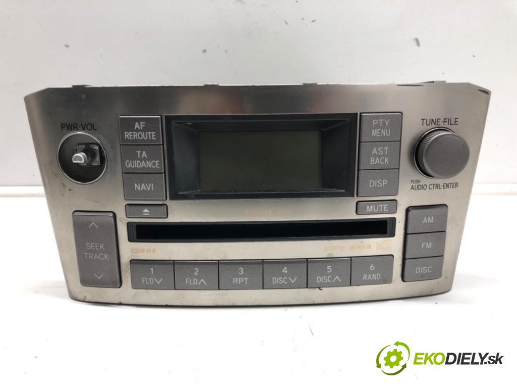 TOYOTA AVENSIS Kombi (_T25_) 2003 - 2008    2.0 D-4D (ADT250_) 93 kW [126 KM] olej napędowy 20  RADIO 86120-05120 (Audio zariadenia)