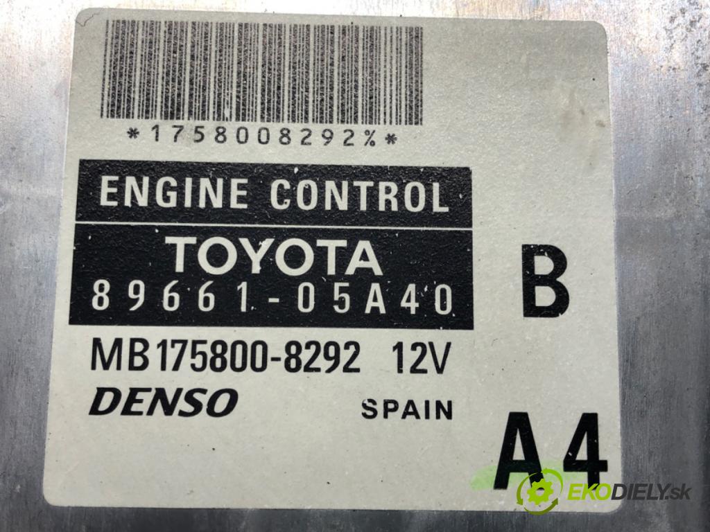 TOYOTA AVENSIS Kombi (_T25_) 2003 - 2008    2.0 D-4D (ADT250_) 93 kW [126 KM] olej napędowy 20  riadiaca jednotka Motor 89661-05A40 (Riadiace jednotky)