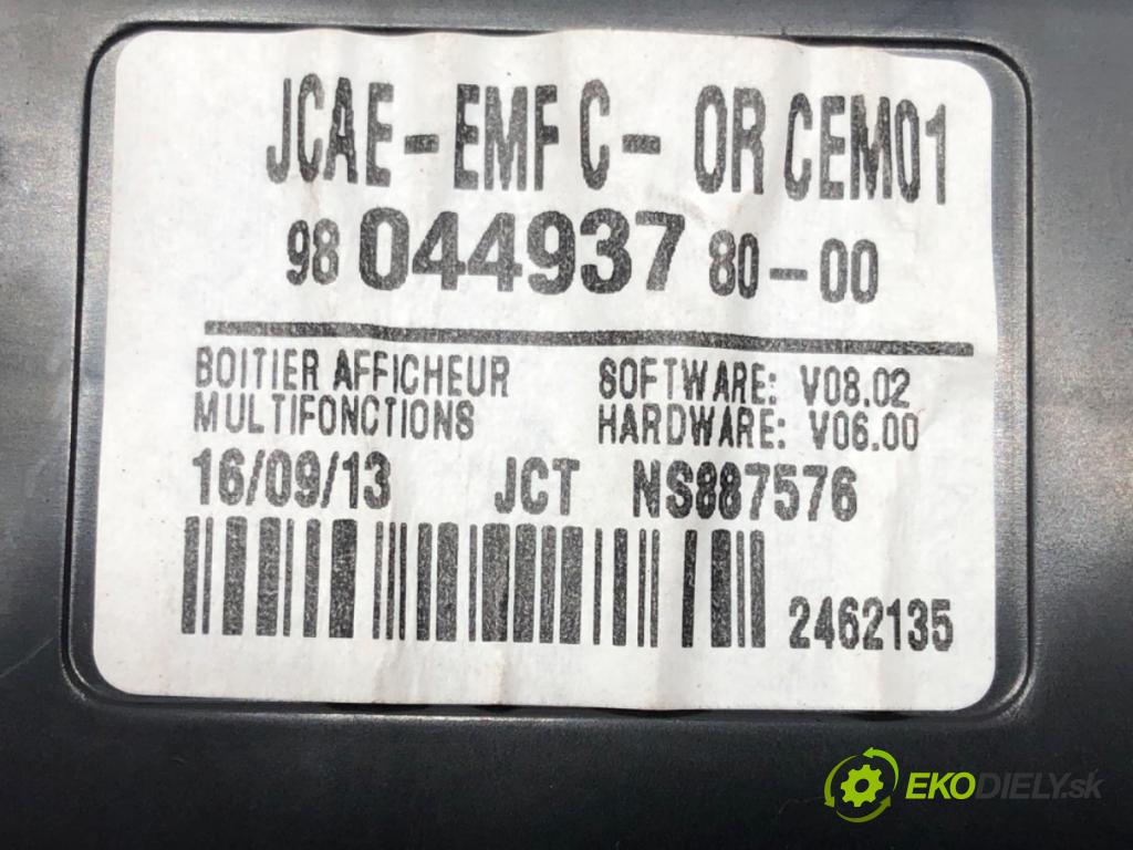 CITROEN C-ELYSEE (DD_) 2012 - 2022    1.6 HDI 92 68 kW [92 KM] olej napędowy 2012 - 2022  Dislpej 9804493780 (Prístrojové dosky, displeje)