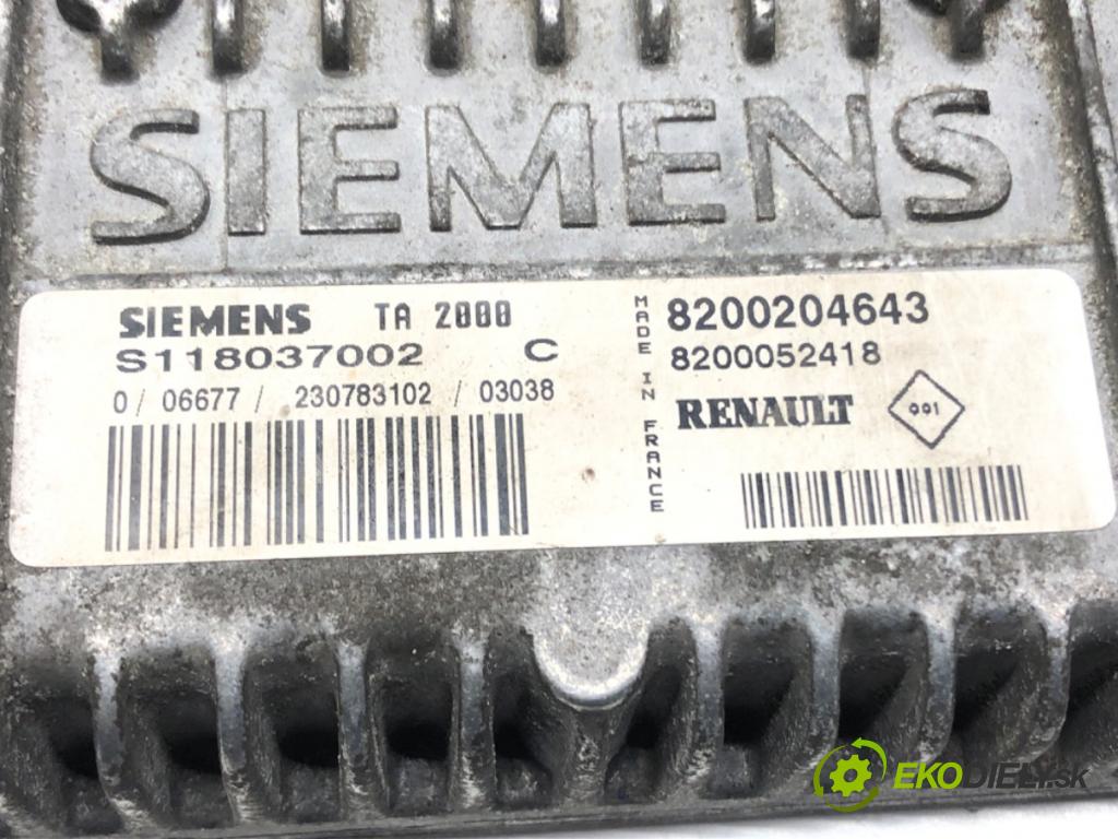 RENAULT CLIO II (BB_, CB_) 1998 - 2016    1.4 16V (B/CB0P, BB13) 72 kW [98 KM] benzyna 2000   riadiaca jednotka Motor 8200204643 (Riadiace jednotky)