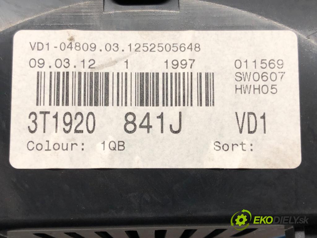 SKODA SUPERB II Kombi (3T5) 2009 - 2015    1.8 TSI 112 kW [152 KM] benzyna 2009 - 2015  Prístrojovka 3T1920841J (Prístrojové dosky, displeje)