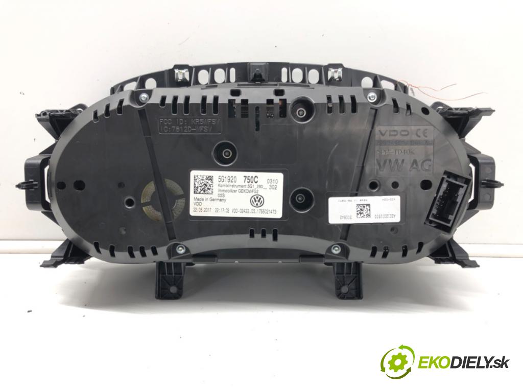 VW GOLF VII (5G1, BQ1, BE1, BE2) 2012 - 2022    1.4 TSI 92 kW [125 KM] benzyna 2014 - 2022  Prístrojovka 5G1920750C (Prístrojové dosky, displeje)