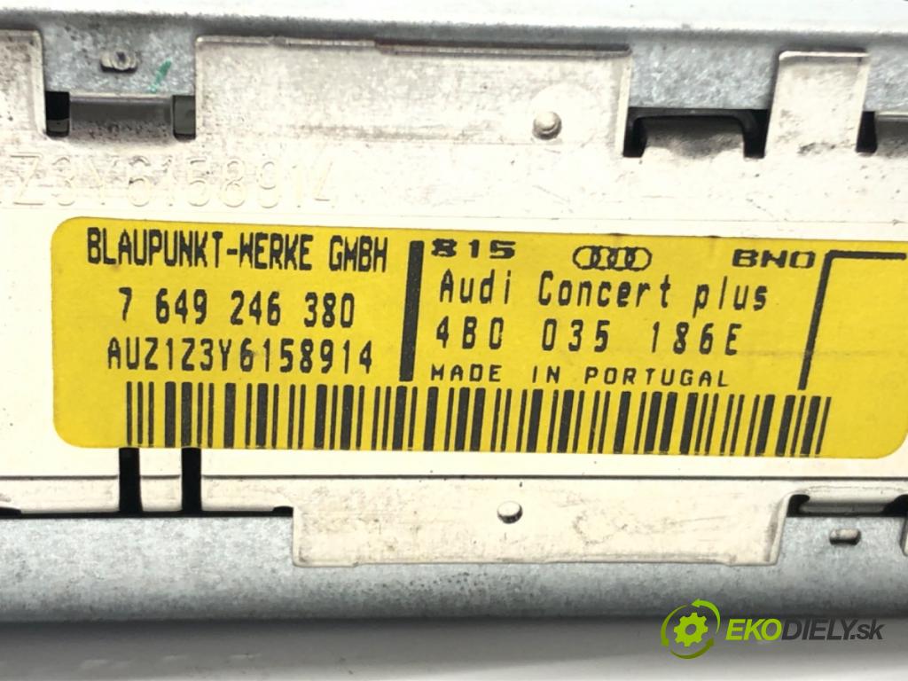 AUDI A6 C5 Avant (4B5) 1997 - 2005    2.5 TDI 132 kW [180 KM] olej napędowy 2000 - 2005  RADIO 4B0035186E (Audio zariadenia)