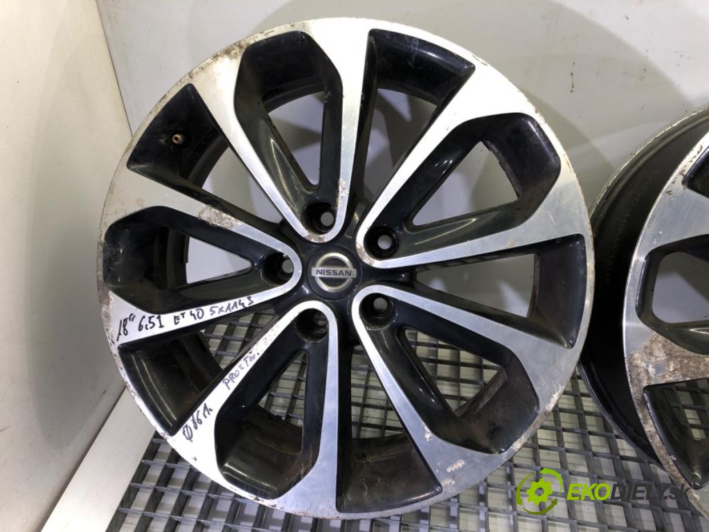 NISSAN QASHQAI / QASHQAI +2 I (J10, NJ10, JJ10E) 2006 - 2014    ---  disky hliníkové 18 6.5J: 5X114,3 ET40 stred CENTR. 66,1 8086-6B