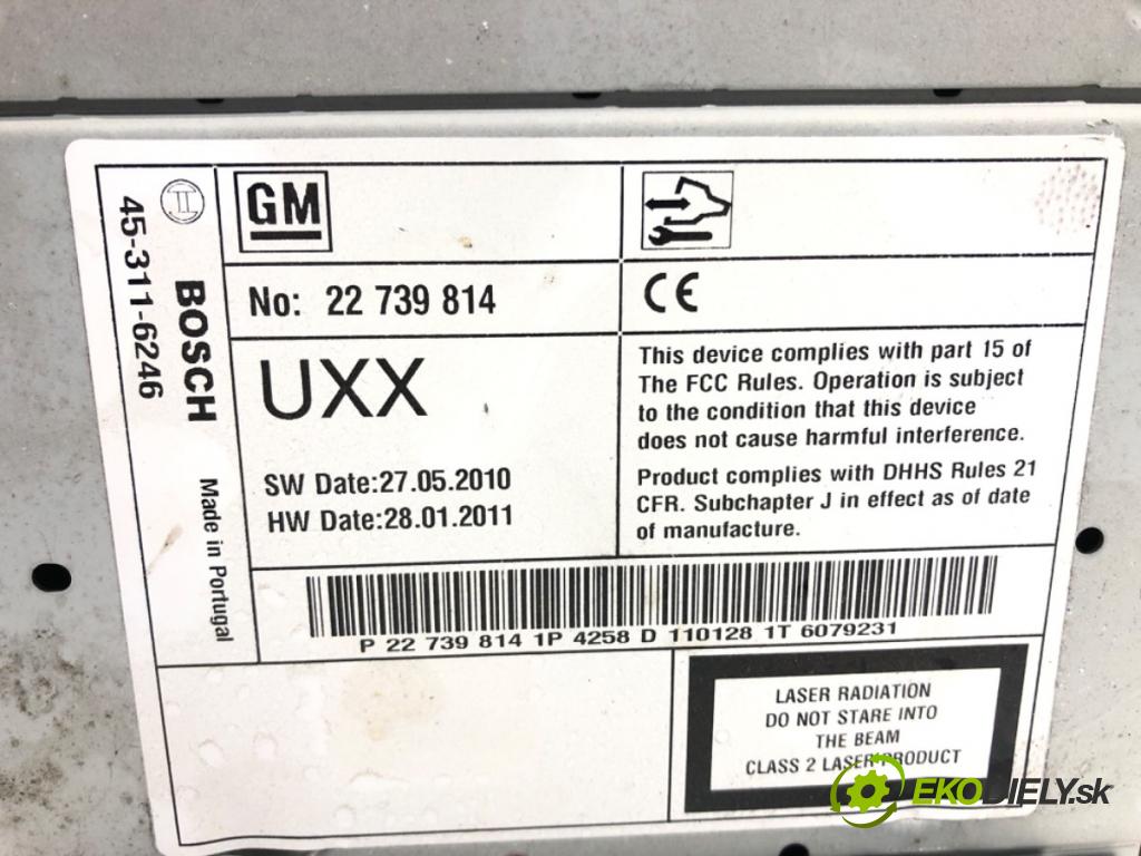 OPEL INSIGNIA A (G09) 2008 - 2017    2.0 CDTI (68) 118 kW [160 KM] olej napędowy 2008 -  RADIO 22739814 (Audio zariadenia)