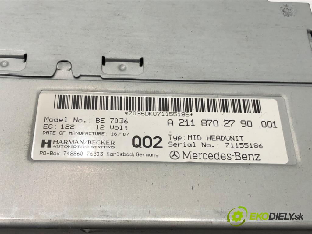 MERCEDES-BENZ CLS (C219) 2004 - 2011    CLS 320 CDI (219.322) 165 kW [224 KM] olej napędow  RADIO A2118702790 (Audio zariadenia)