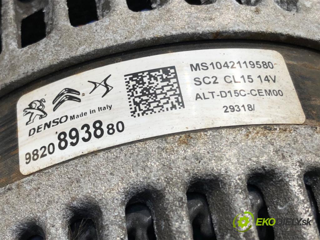 OPEL CROSSLAND X / CROSSLAND (P17, P2QO) 2017 - 2022    1.5 Turbo D (75) 75 kW [102 KM] olej napędowy 2018  Alternátor 9820893880 (Alternátory)
