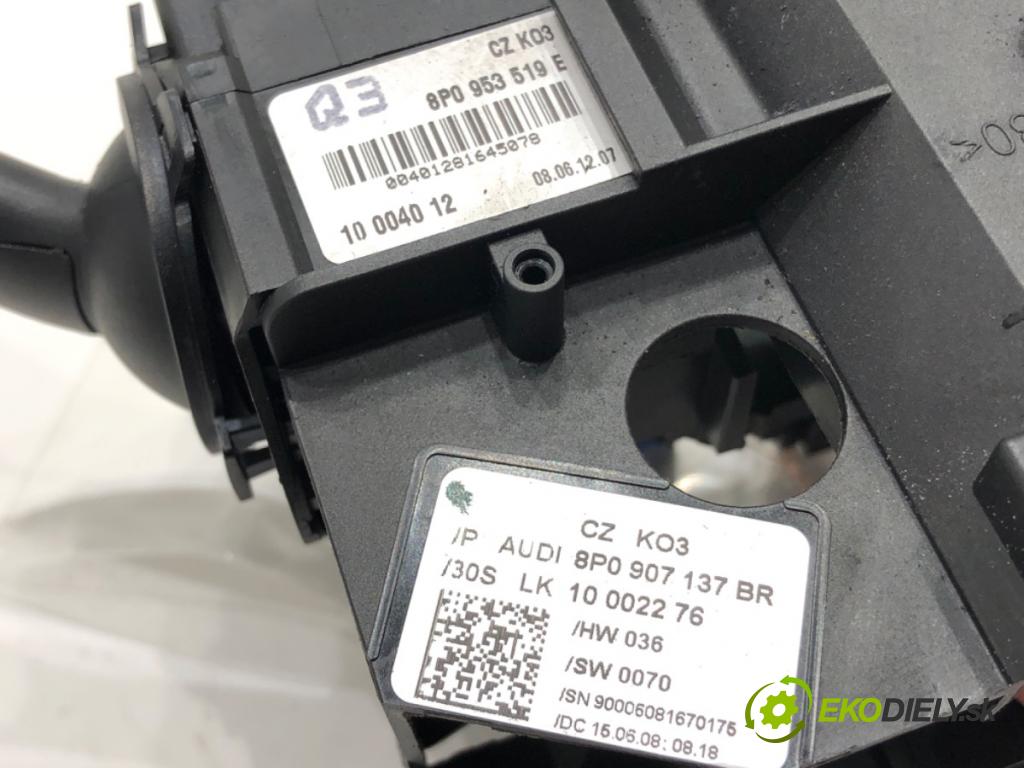 AUDI A3 (8P1) 2003 - 2013    2.0 TDI 103 kW [140 KM] olej napędowy 2005 - 2008  Prepínač kombinovaný 8P0907137BR (Prepínače, spínače, tlačidlá a ovládače kúrenia)