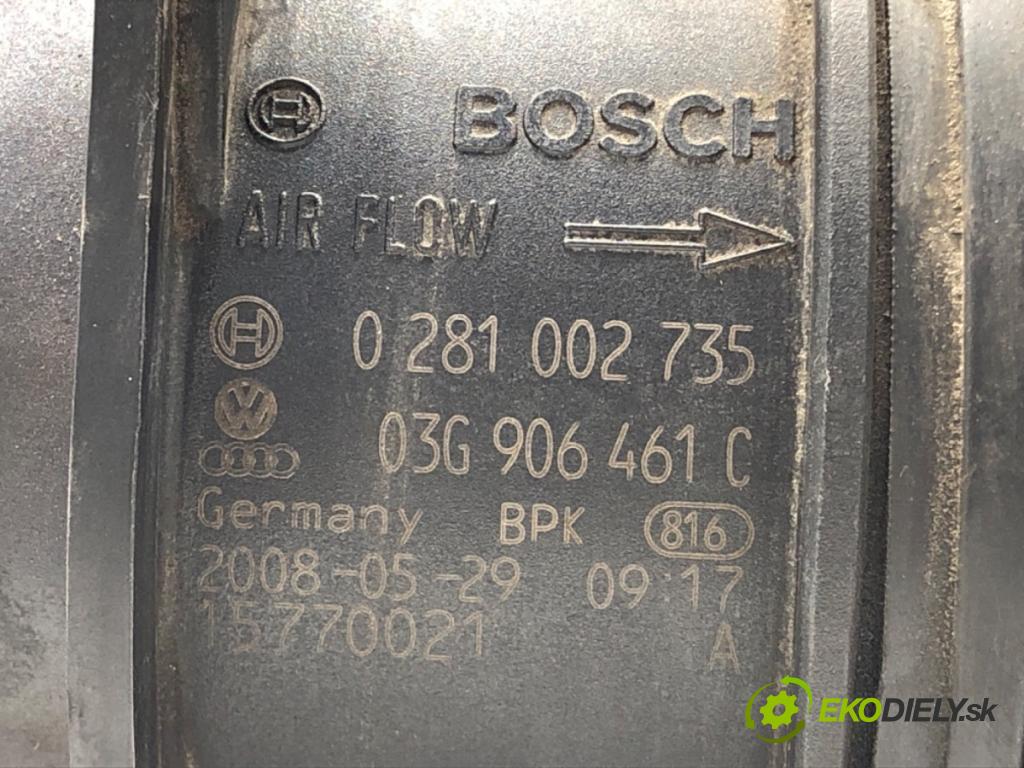 AUDI A3 (8P1) 2003 - 2013    2.0 TDI 103 kW [140 KM] olej napędowy 2005 - 2008  Váha vzduchu 0281002735 (Váhy vzduchu)