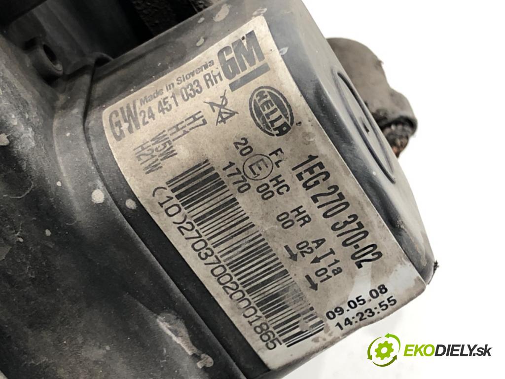 OPEL ASTRA H GTC (A04) 2005 - 2010    1.6 (L08) 85 kW [116 KM] benzyna 2006 - 2010  Svetlomet pravy predný 24451033