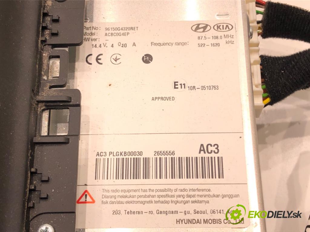 HYUNDAI i30 (PDE, PD, PDEN) 2016 - 2022    1.5 81 kW [110 KM] benzyna 2020 - 2022  RADIO 96150G4320RET (Audio zariadenia)