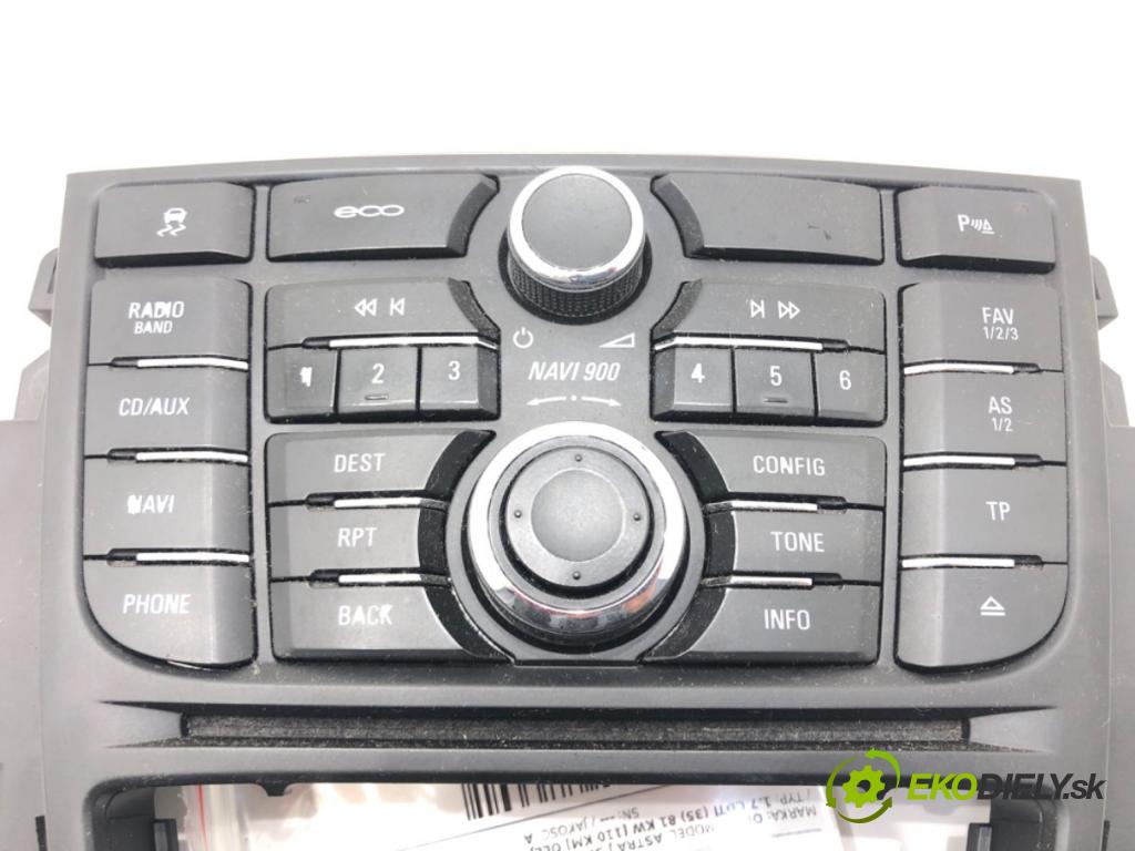 OPEL ASTRA J Sports Tourer (P10) 2010 - 2015    1.7 CDTI (35) 81 kW [110 KM] olej napędowy 2010 -   Panel ovládania radia 13360095 (Prepínače, spínače, tlačidlá a ovládače kúrenia)