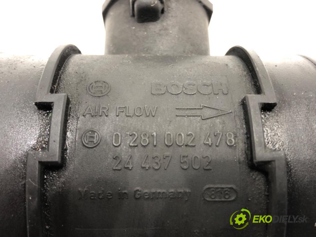 OPEL ZAFIRA A nadwozie wielkoprzestrzenne (MPV) (T98) 1999 - 2005    2.0 DTI 16V (F75) 74 kW [101 KM] olej napędowy 200  Váha vzduchu 0281002478 (Váhy vzduchu)