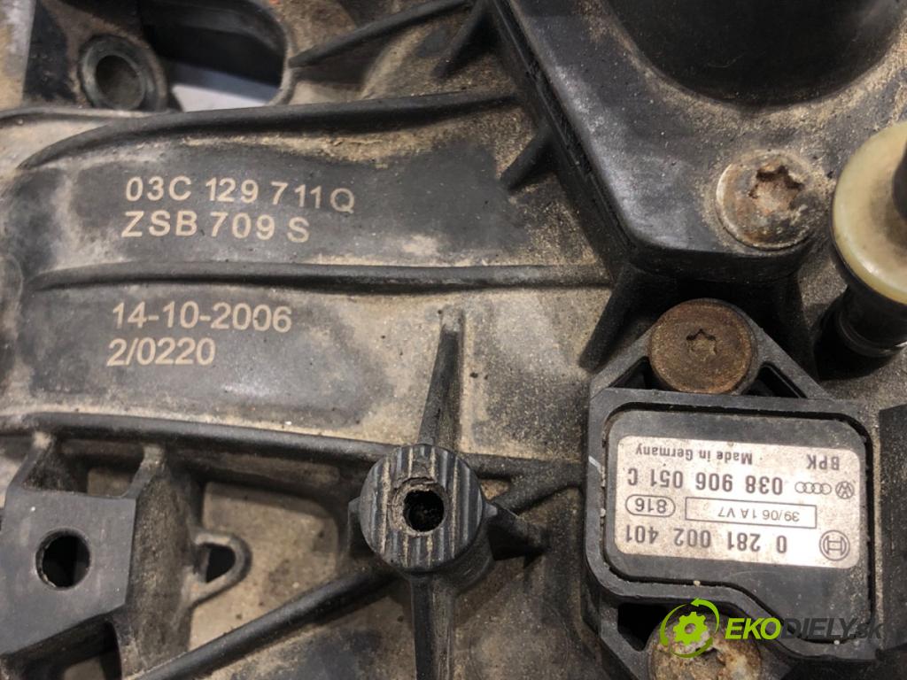 VW GOLF V (1K1) 2003 - 2010    1.4 TSI 103 kW [140 KM] benzyna 2006 - 2008  Potrubie sacie, sanie 03C129711Q (Sacie potrubia)