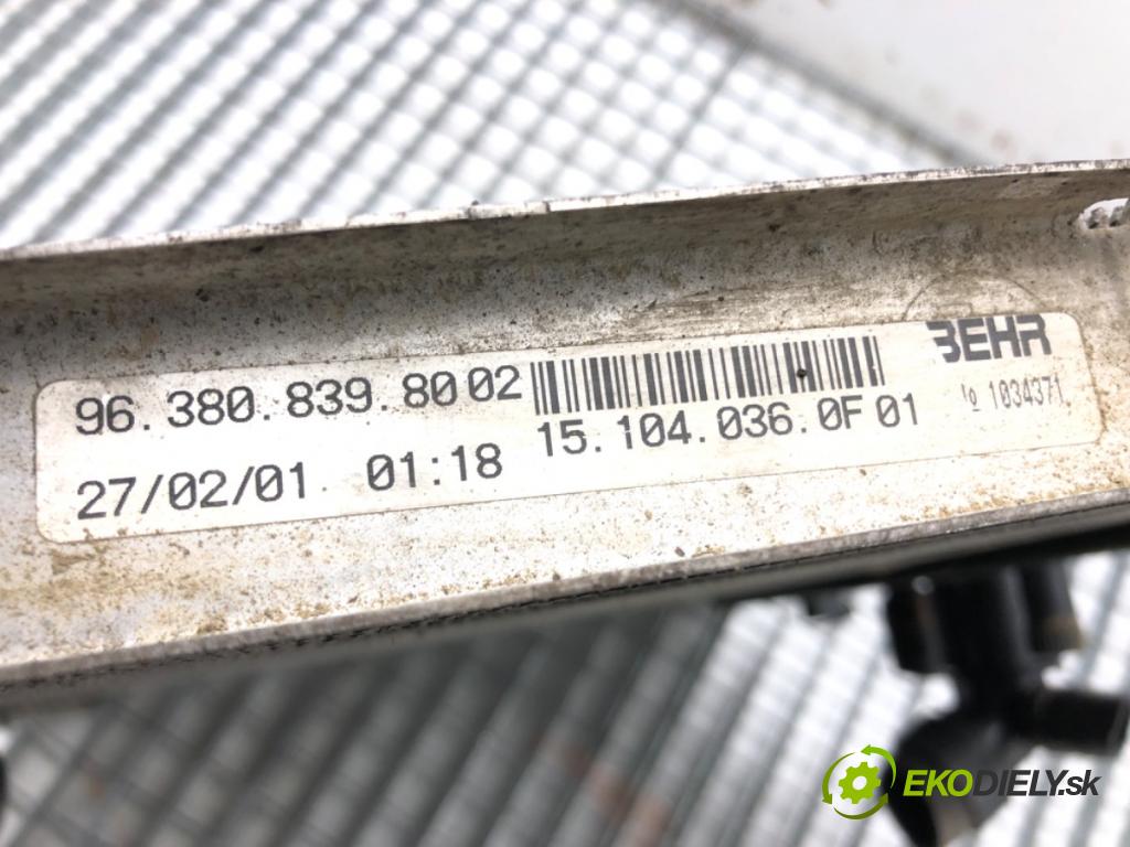 CITROEN C5 I (DC_) 2001 - 2005    2.2 HDi (DC4HXB, DC4HXE) 98 kW [133 KM] olej napędowy 2001 - 2004  Chladič vody 9638083980 (Chladiče vody)