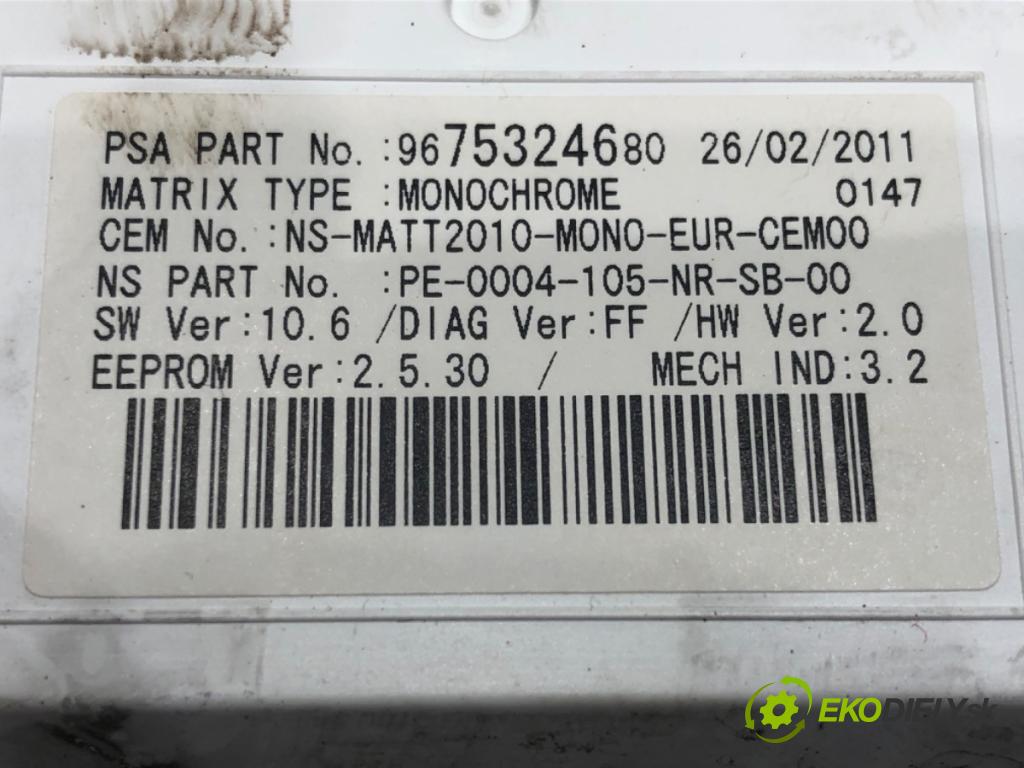 PEUGEOT 508 SW I (8E_) 2010 - 2018    1.6 HDi 82 kW [112 KM] olej napędowy 2010 - 2018  Prístrojovka 9675324680 (Prístrojové dosky, displeje)