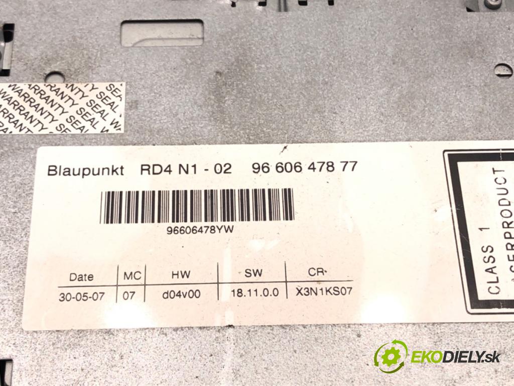 CITROEN C5 II (RC_) 2004 - 2022    1.6 HDi (RC8HZB) 80 kW [109 KM] olej napędowy 2004  RADIO 9660647877 (Audio zariadenia)