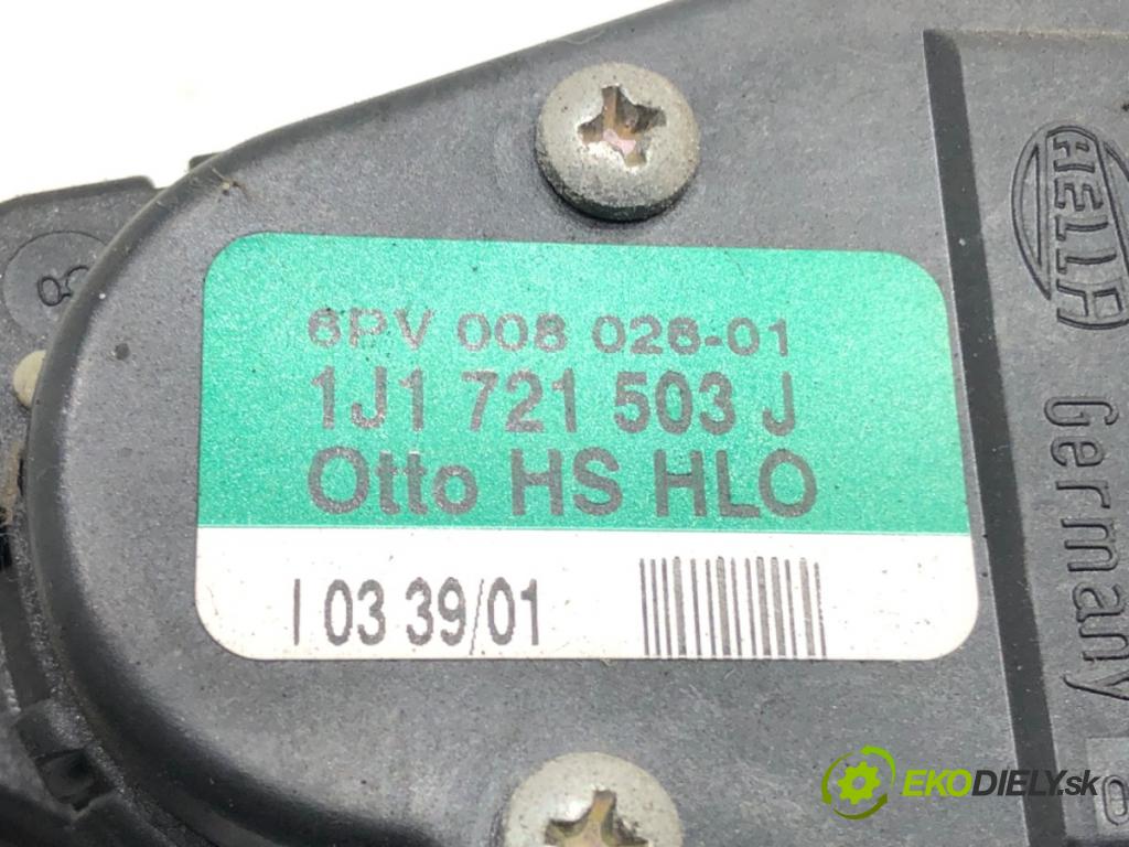 AUDI A3 (8L1) 1996 - 2006    1.6 75 kW [102 KM] benzyna 2000 - 2003  Potenciometer plynu 1J1721503J (Pedále)