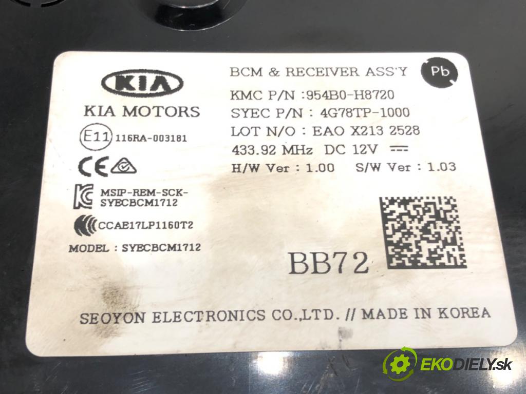 KIA STONIC (YB) 2017 - 2022    1.0 T-GDi 74 kW [101 KM] benzyna 2018 - 2022  Modul BCM 954B0-H8720 (Ostatné)