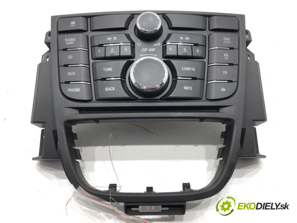 OPEL ASTRA J (P10) 2009 - 2015    1.4 Turbo (68) 103 kW [140 KM] benzyna 2009 - 2015  Panel ovládania radia 13360091 (Prepínače, spínače, tlačidlá a ovládače kúrenia)