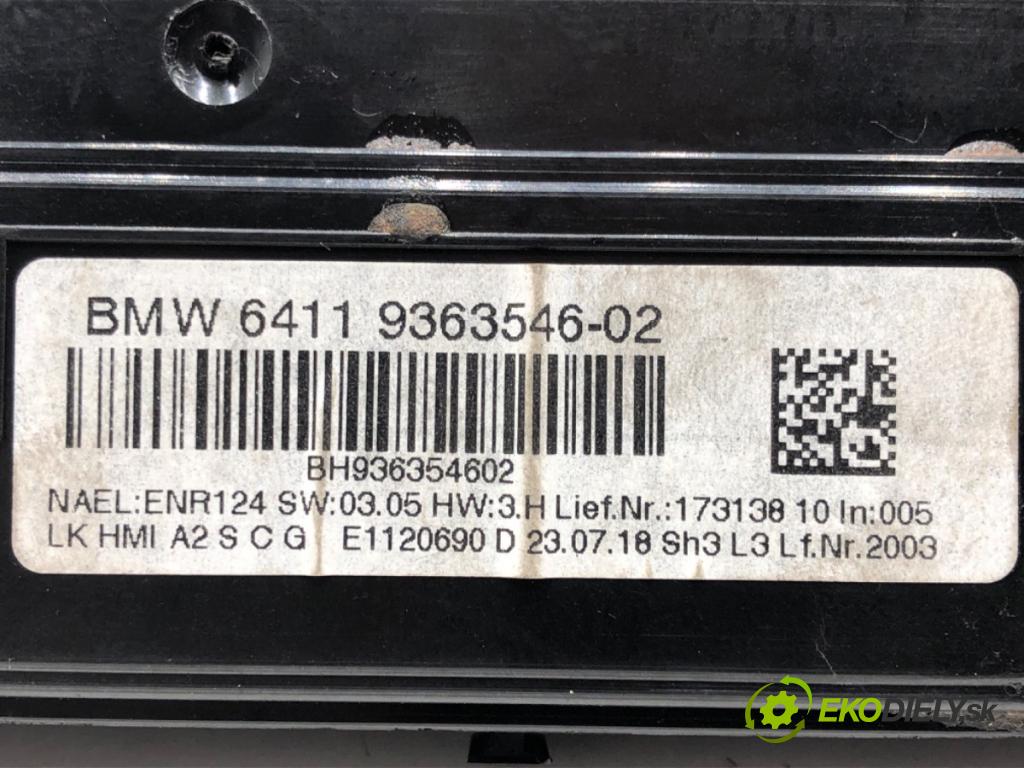 BMW 3 (F30, F80) 2011 - 2018    330 i xDrive 185 kW [252 KM] benzyna 2015 - 2018  Panel ovládania kúrenia 9363546 (Prepínače, spínače, tlačidlá a ovládače kúrenia)