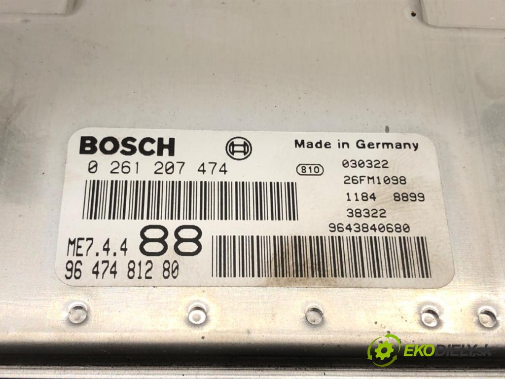 PEUGEOT 307 (3A/C) 2000 - 2012    1.6 16V 80 kW [109 KM] benzyna 2000 - 2007  riadiaca jednotka Motor 0261207474 (Riadiace jednotky)