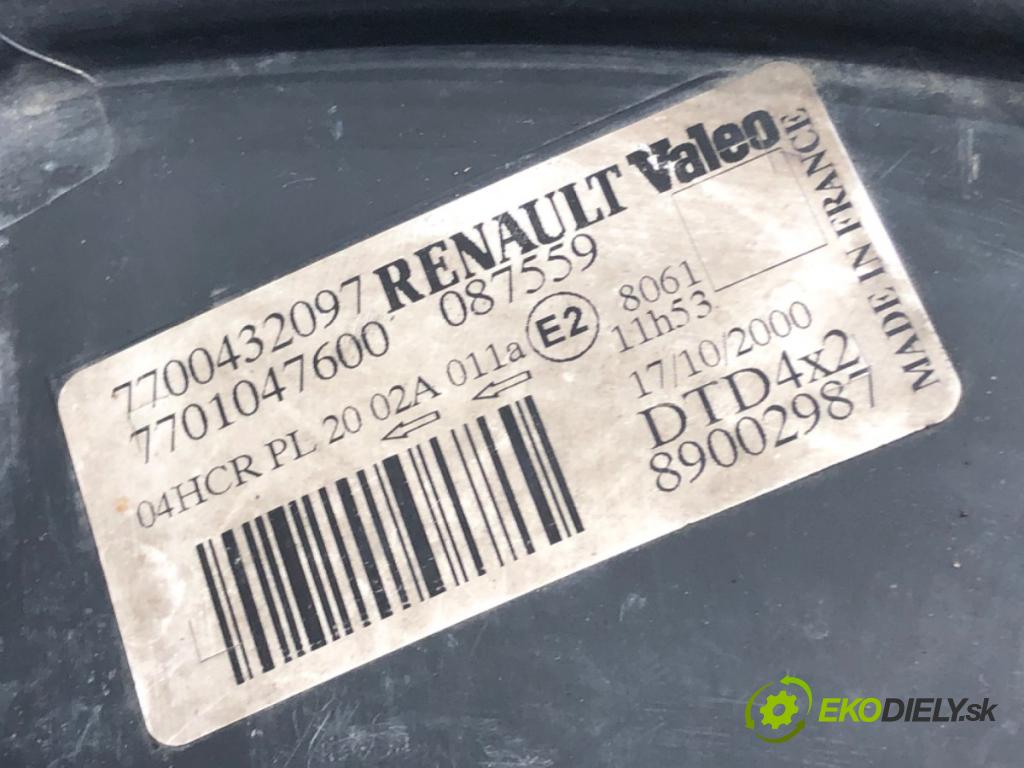 RENAULT SCÉNIC I nadwozie wielkoprzestrzenne (MPV) (JA0/1_, FA0_) 1999 - 2010 1.6 (JA00, JA16, JA15, JA19, JA1V, JA2B, JA2C, JA0 Svetlomet pravy predný 7700432097