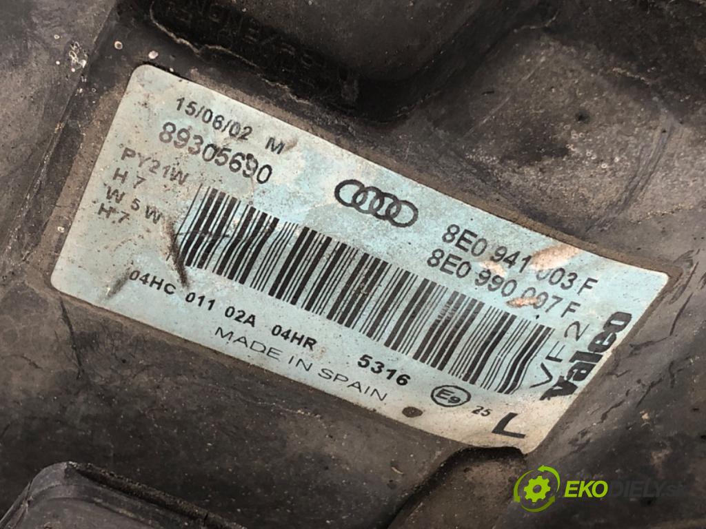 AUDI A4 B6 (8E2) 2000 - 2005    1.9 TDI 96 kW [130 KM] olej napędowy 2000 - 2004  Svetlomet ľavy predný 8E0941003F