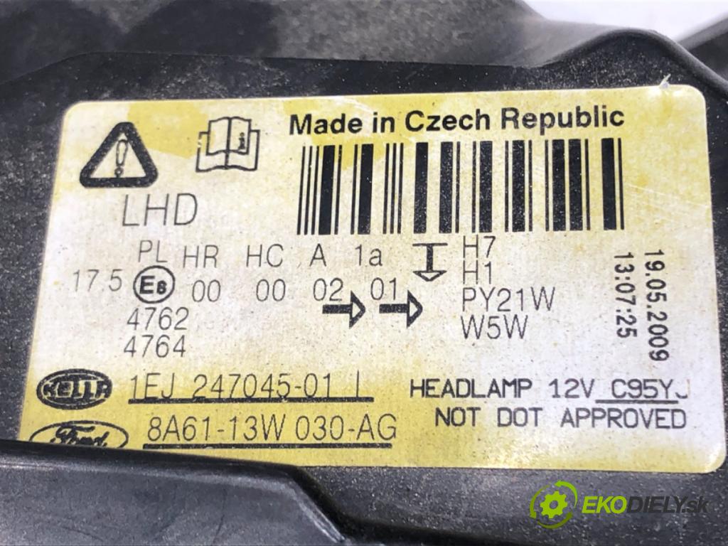 FORD FIESTA VI (CB1, CCN) 2008 - 2022    1.25 44 kW [60 KM] benzyna 2008 - 2017  Svetlomet ľavy predný 8A61-13W030-AG