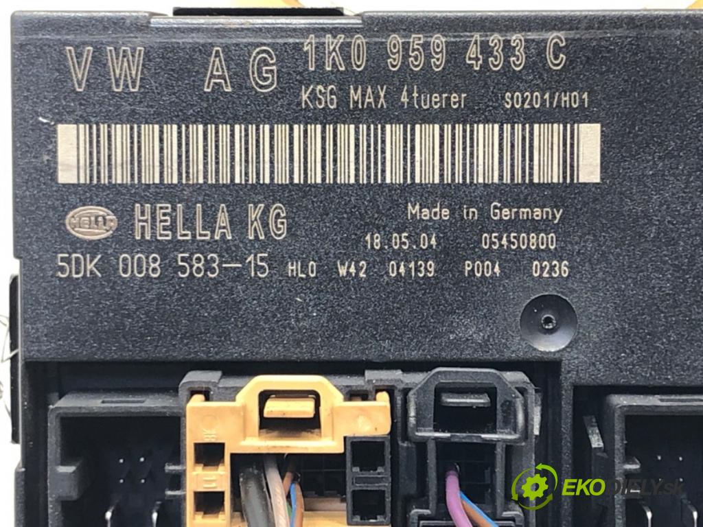 VW GOLF V (1K1) 2003 - 2010    1.9 TDI 77 kW [105 KM] olej napędowy 2003 - 2008  Modul komfortu 1K0959433C (Moduly komfortu)