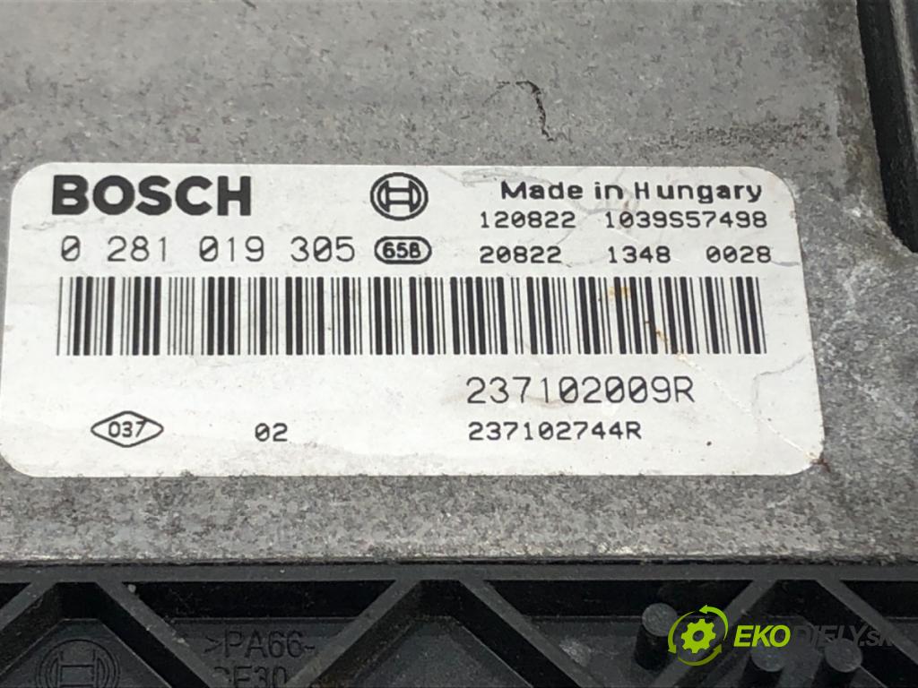 RENAULT SCÉNIC III (JZ0/1_) 2008 - 2022    1.6 dCi (JZ00, JZ12) 96 kW [130 KM] olej napędowy   riadiaca jednotka Motor 237102009R 0281019305 (Riadiace jednotky)
