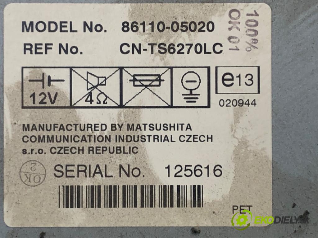 TOYOTA AVENSIS Kombi (_T25_) 2003 - 2008    1.8 (ZZT251_) 95 kW [129 KM] benzyna 2003 - 2008  Dislpej 86110-05020 (Prístrojové dosky, displeje)