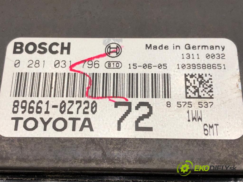 TOYOTA AURIS Kombi (_E18_) 2013 - 2018    1.6 D4-D (WWE185_) 82 kW [112 KM] olej napędowy 20  riadiaca jednotka Motor 0281031796 (Riadiace jednotky)