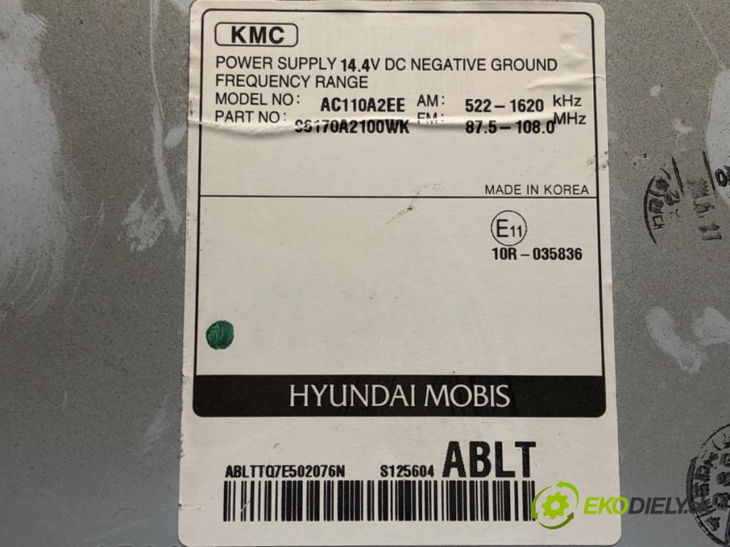 KIA CEED (JD) 2012 - 2018    1.4 CVVT 73 kW [100 KM] benzyna 2012 - 2018  RADIO 96170A2100WK (Audio zariadenia)