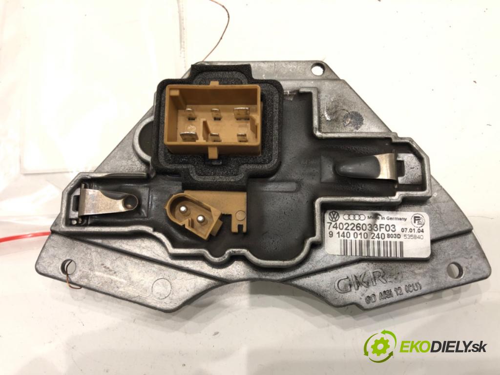 VW PASSAT B5.5 Variant (3B6) 2000 - 2005    1.9 TDI 74 kW [101 KM] olej napędowy 2000 - 2005  Odpor, rezistor kúrenia vzduchu 740226033F03 (Odpory (rezistory) kúrenia)