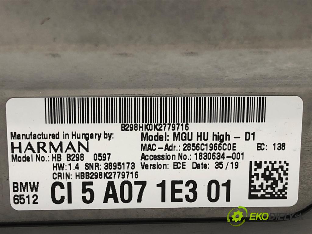 BMW X3 (G01, F97) 2017 - 2022    xDrive 20 d 140 kW [190 KM] olej napędowy 2017 - 2  RADIO Navigácia 5A071E3 6434A-MGU (Audio zariadenia)