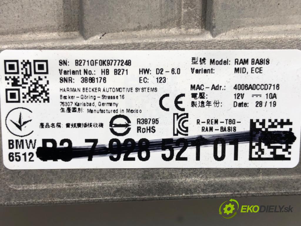 BMW X3 (G01, F97) 2017 - 2022    xDrive 20 d 140 kW [190 KM] olej napędowy 2017 - 2  Zosilňovač 7928521 (Zosilňovače)