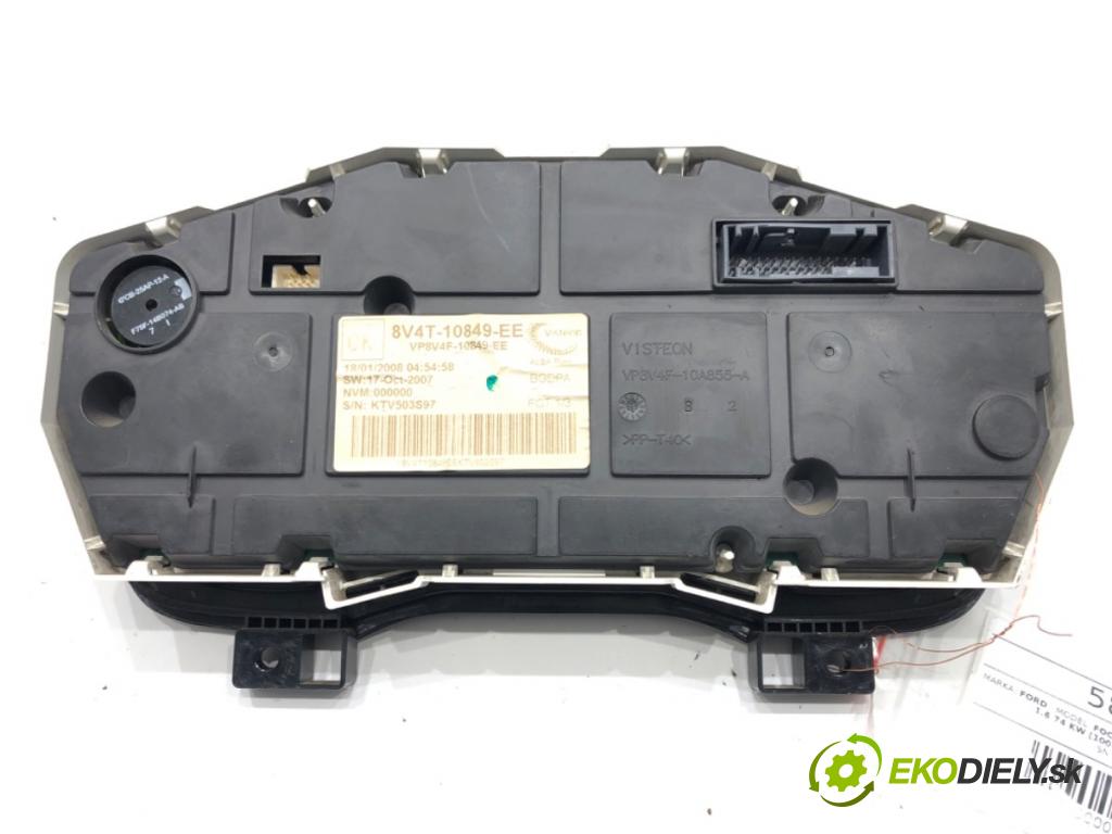 FORD FOCUS II (DA_, HCP, DP) 2004 - 2013    1.6 74 kW [100 KM] benzyna 2004 - 2012  Prístrojovka 8V4T-10849-EE (Prístrojové dosky, displeje)