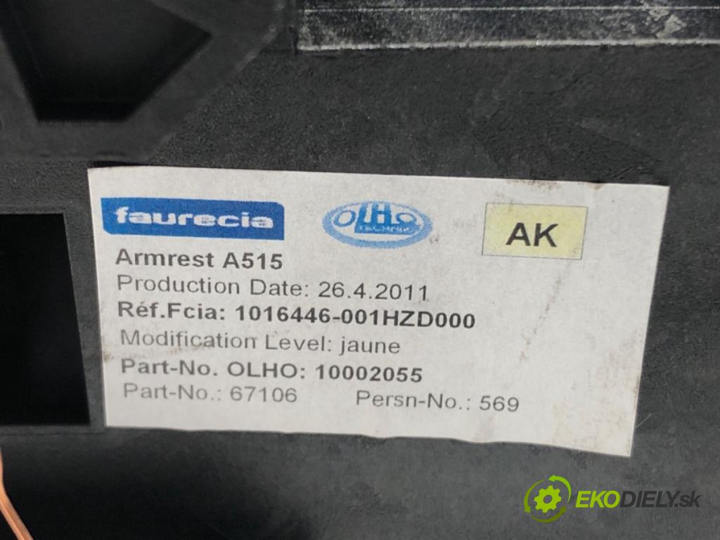 CITROEN DS3 (SA_) 2009 - 2016    1.6 HDi 90 68 kW [92 KM] olej napędowy 2009 - 2015  Lakťová opierka  (Lakťové opierky)